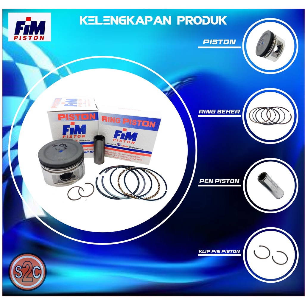 PISTON KIT MIO MIO SOUL FINO KARBU FIM46 PIN 15 FIM 46-1
