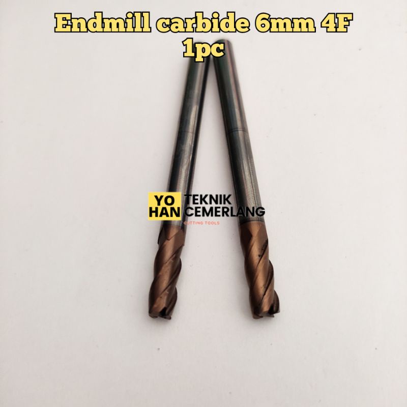 Endmill Carbide 6mm 4F Cutter Milling Endmill Bekas