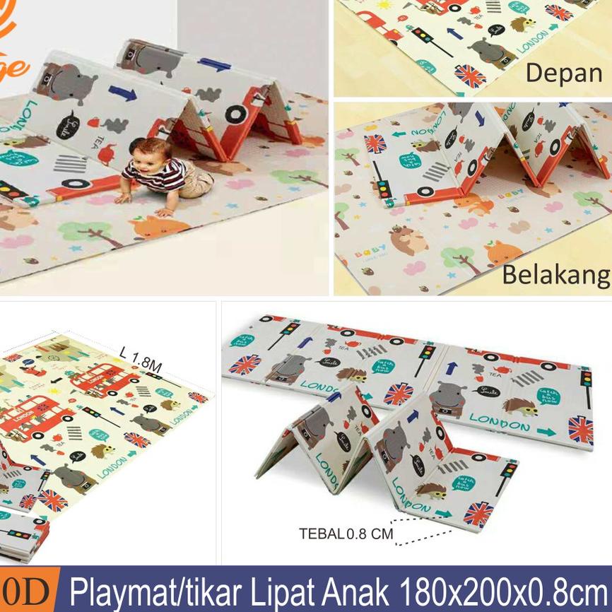 Karpet Lipat Playmat Bayi Premium Tikar Lipat Bayi Xpe Karpet Anak 200 X 180 Matras Bayi Gambar Kual
