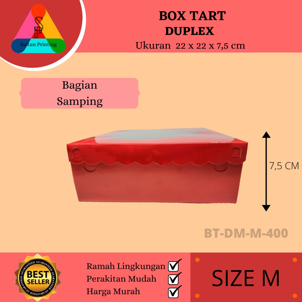 BOX TART / KEMASAN TART / BOX TART MERAH SIZE M