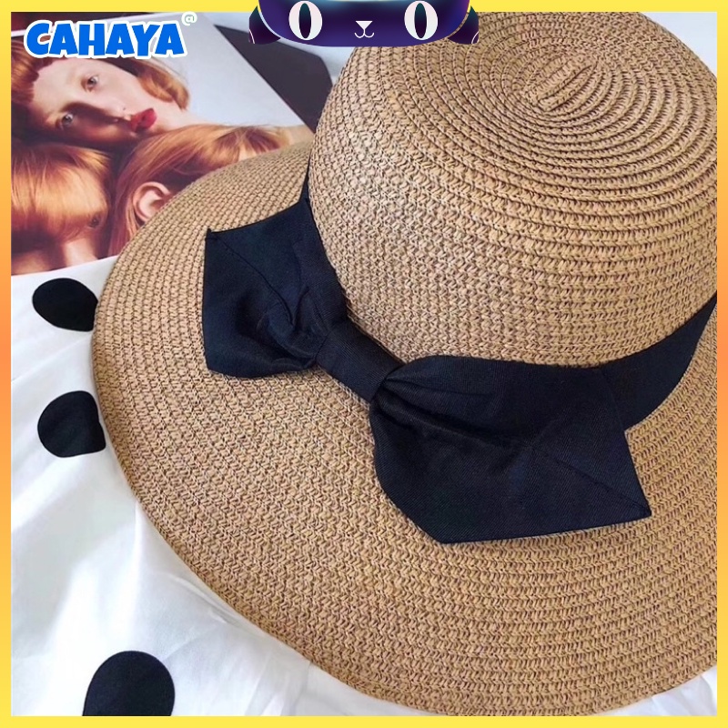 CAHAYA Topi Pantai Wanita Bunga Pelindung UV - Summerhat Pantai Import T75