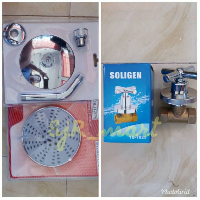 SHOWER Tembok Dan KRAN SHower Tanam SOLIGEN SET / Shower Tanam Kran Shower Tembok SET SOLIGEN