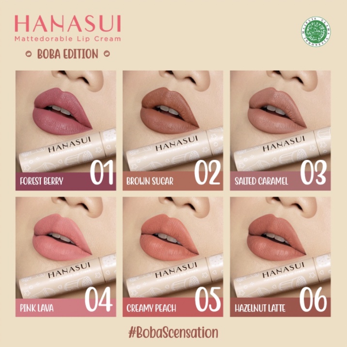 ORIGINAL NEW HANASUI MATTEDORABLE LIPCREAM - BPOM - HALAL