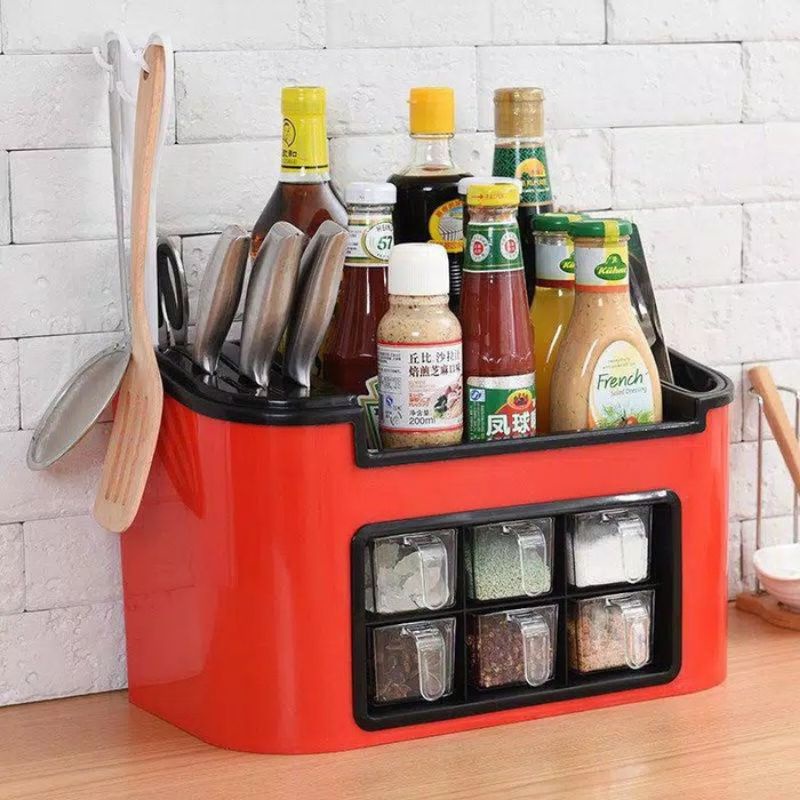 Rak Bumbu Laci Merah