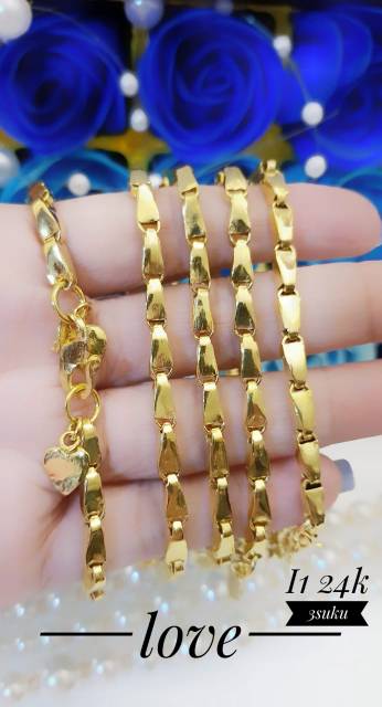 Xuping gelang lapis emas 24k (3sk)  1238g