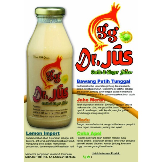 

Dr GG Jus utk Kolesterol, Asam urat, Diabetes, Penyumbatan pembuluh darah, Jantung, Diet, Kurus, dll