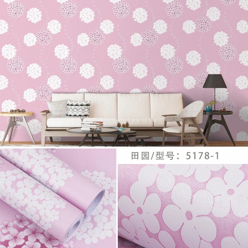 Wallpaper Dinding / Wallpaper Sticker Dandeleon Pink Besar