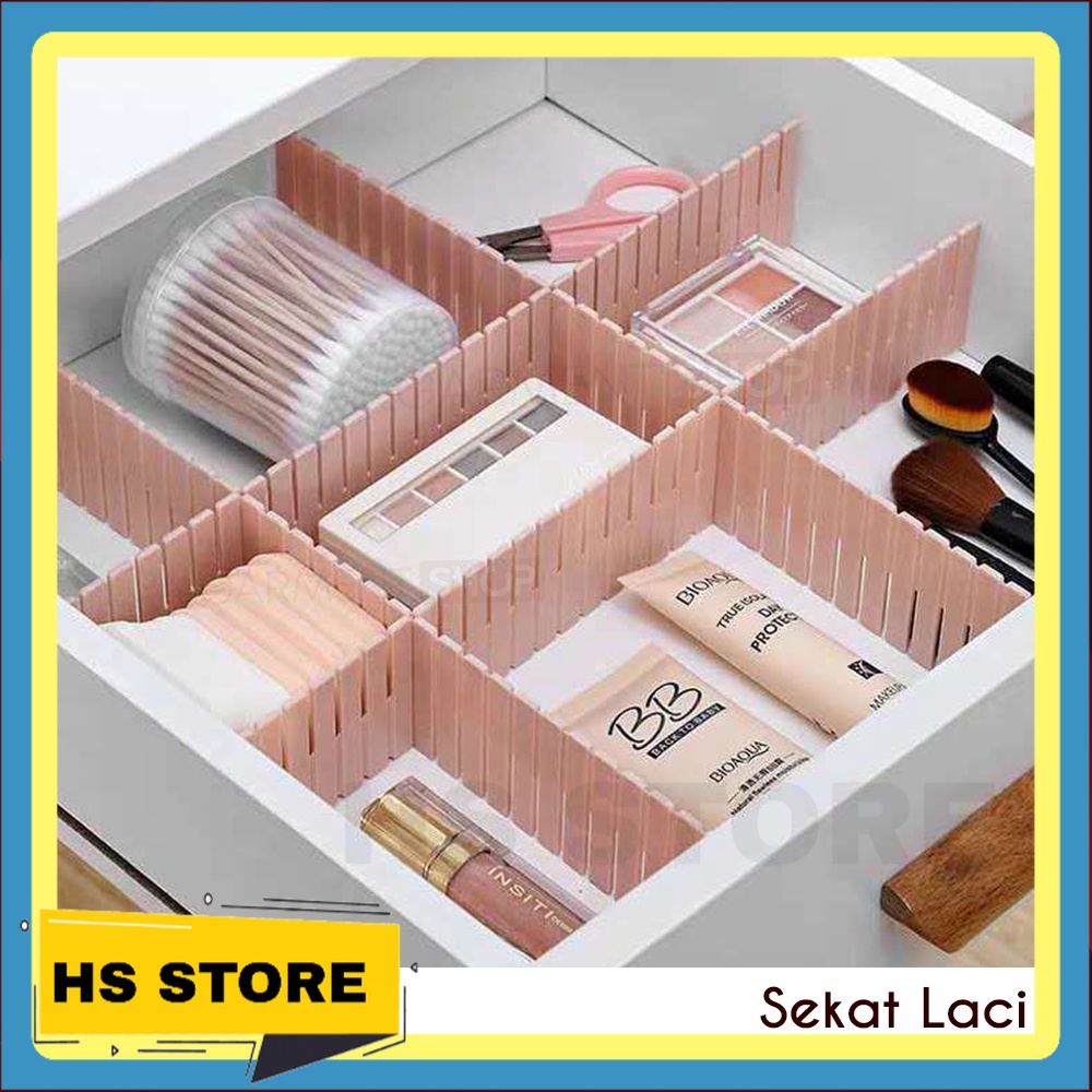 

Partisi Sekat Laci Pembatas Drawer Desktop Organizer isi 4 Pcs Alat Tulis Kosmetik