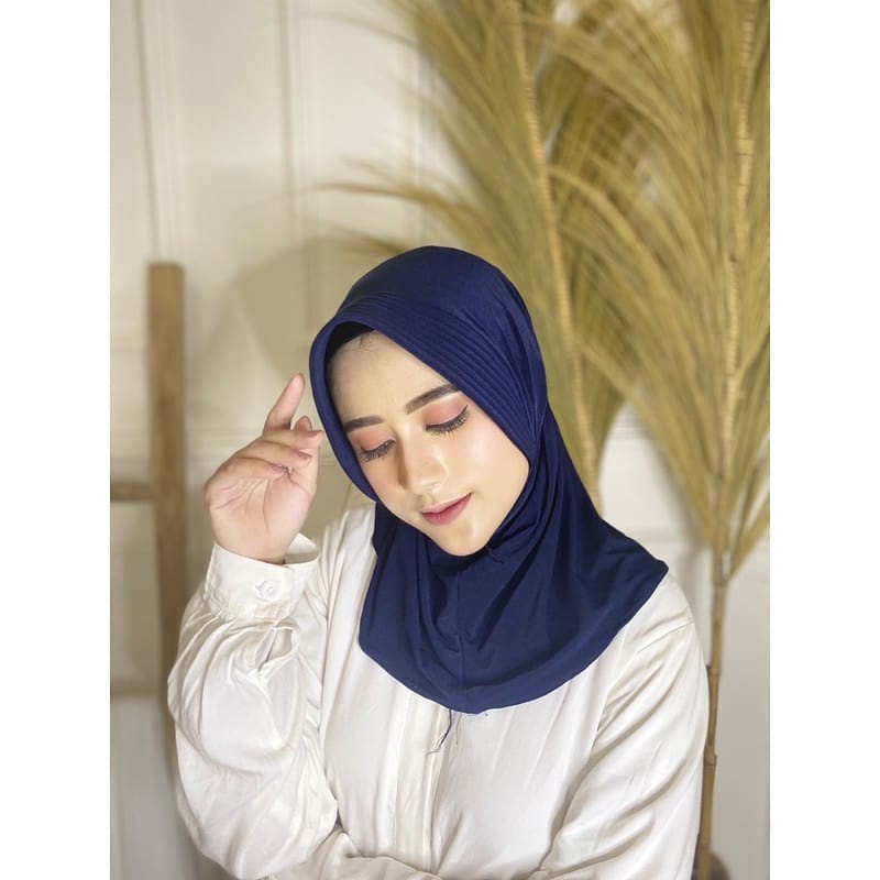 Hijab Bergo Jilbab Kerudung volly Sport Olahraga / hijab instan sehari-hari bahan Jersey