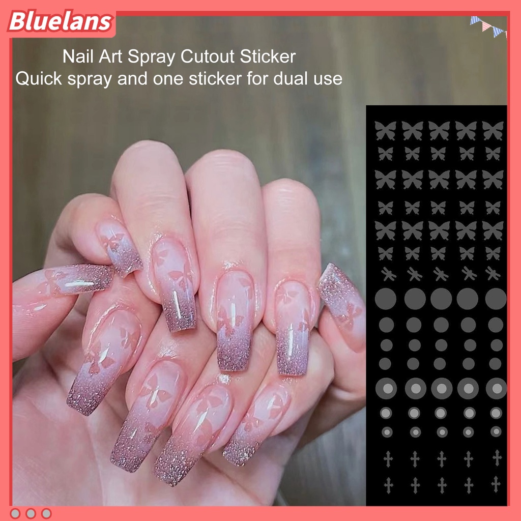 (In Stock) Kacamata Hitam Lensa Warna Warni ♡Stiker Kuku Motif Hati / Bintang Untuk Nail Art