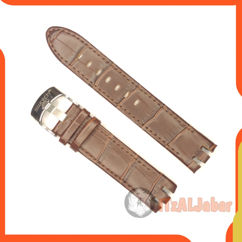 Tali jam tangan Swatch YRS402 412 leather strap Tali jam Swatch 21mm