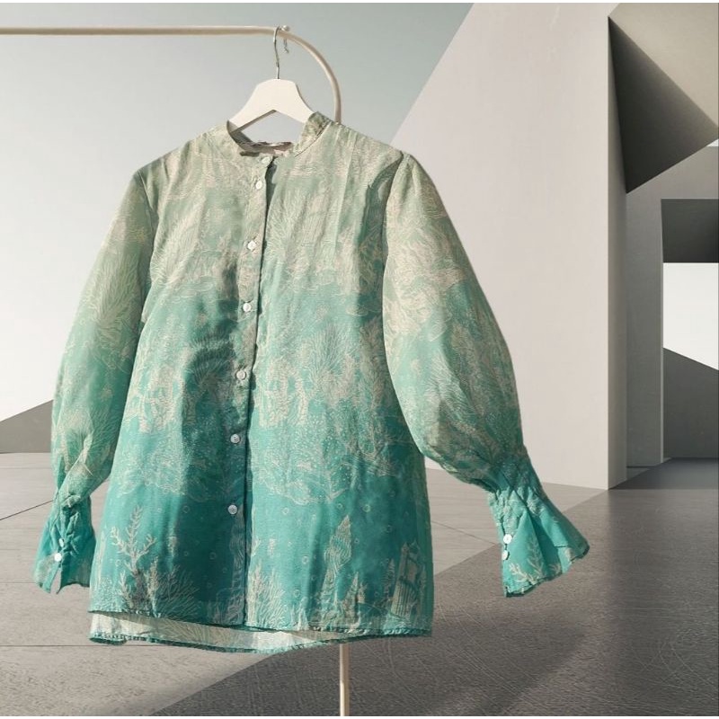 EL MAR MINORCA BENANG JARUM KOLABORASI , SHIRT WITH PUFF SLEEVE