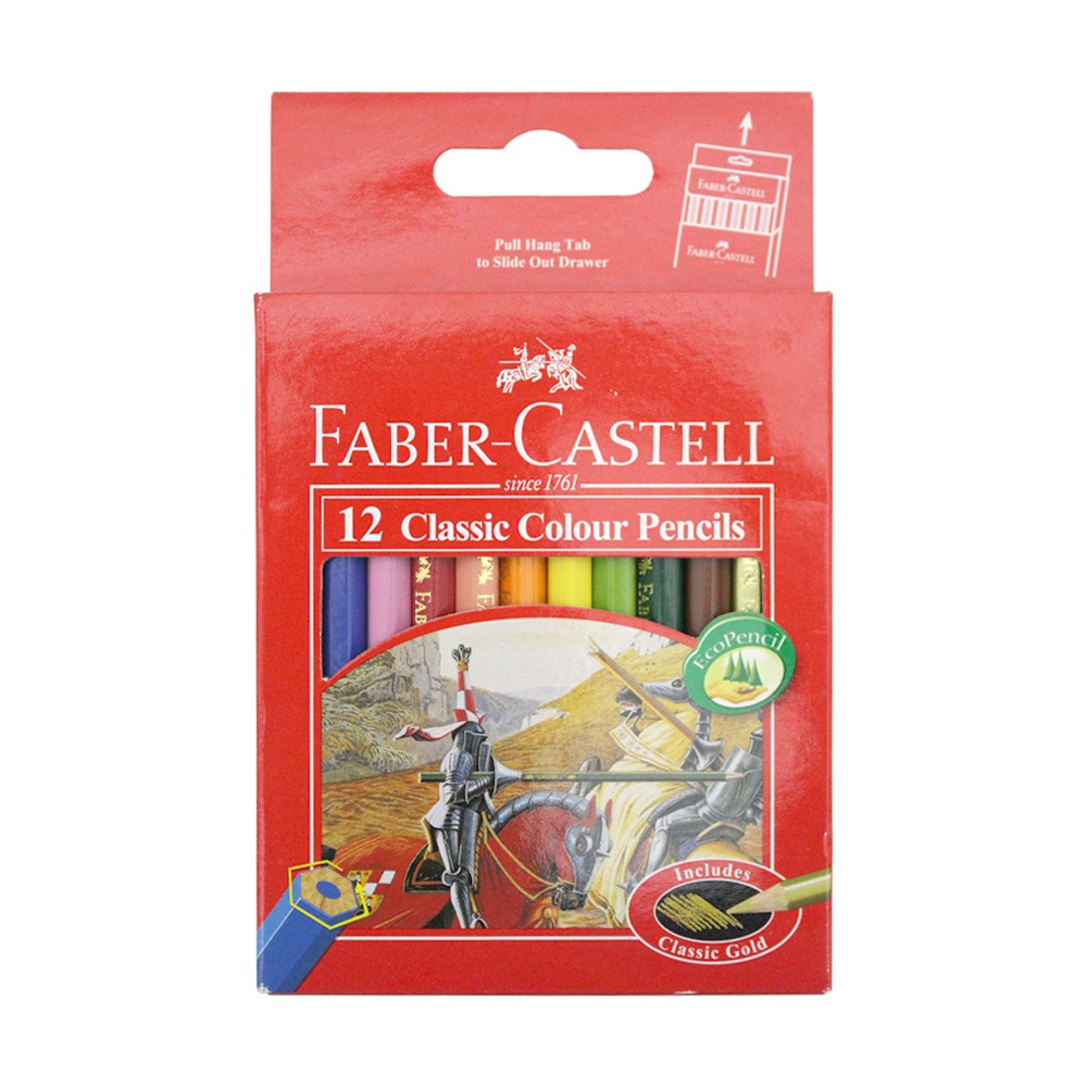 PENSIL WARNA KAYU 12 WARNA PENDEK FABER CASTELL PENDEK