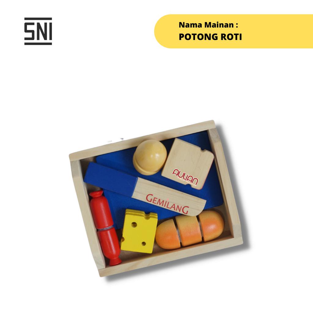 MAINAN EDUKASI ANAK / MAINAN KAYU / APE PAUD - POTONG ROTI