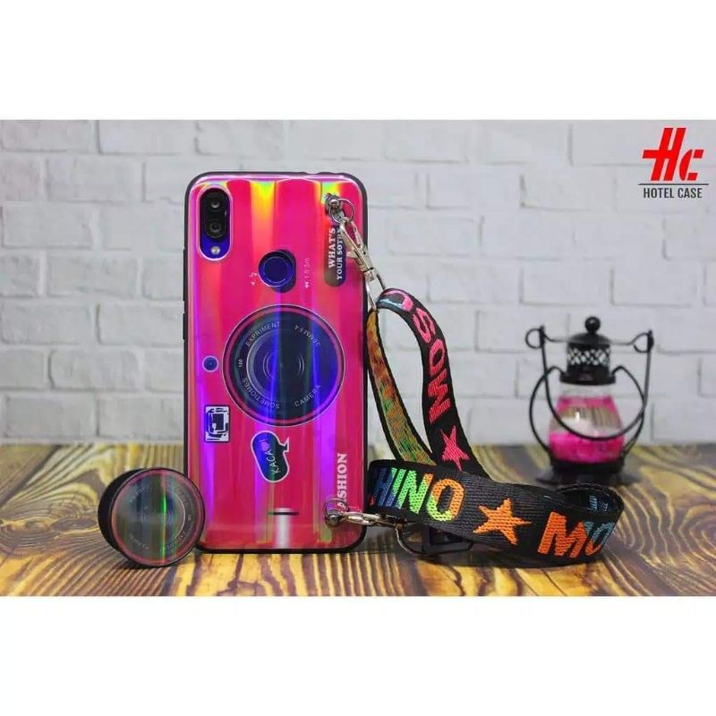 SOFTCASE KAMERA REDMI 8A POP SOCKET TALI GANTUNGAN