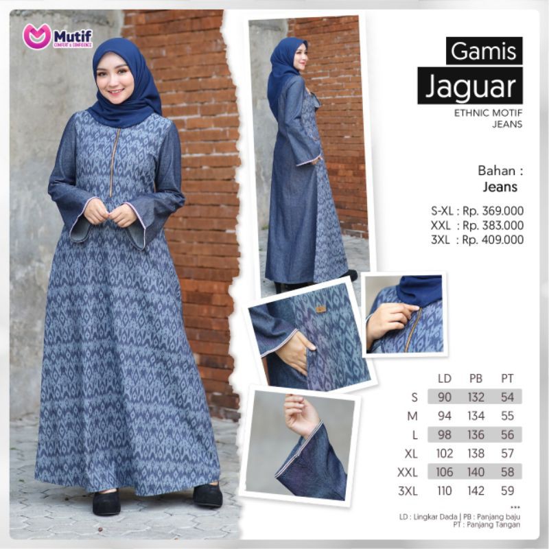 Baju Busana Muslim Wanita Gamis Mutif Denim Jaguar Terbaru