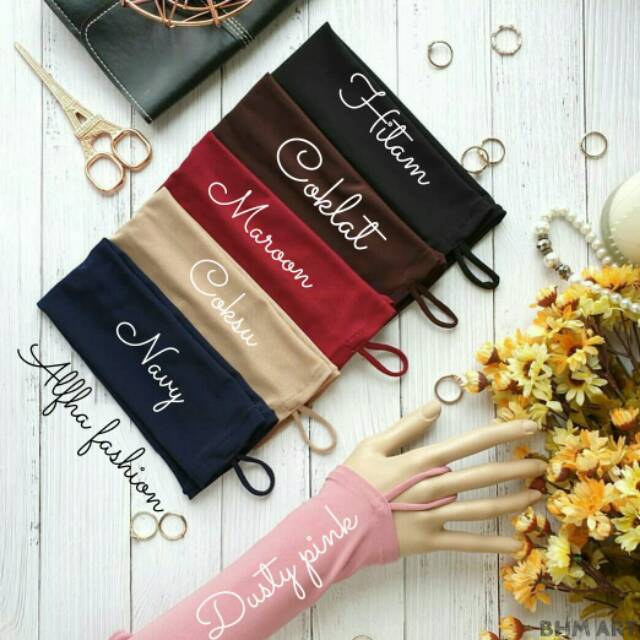 Handsock polos tampa jempol /handsock jempol /manset tangan curly 2 layer /handsock syari