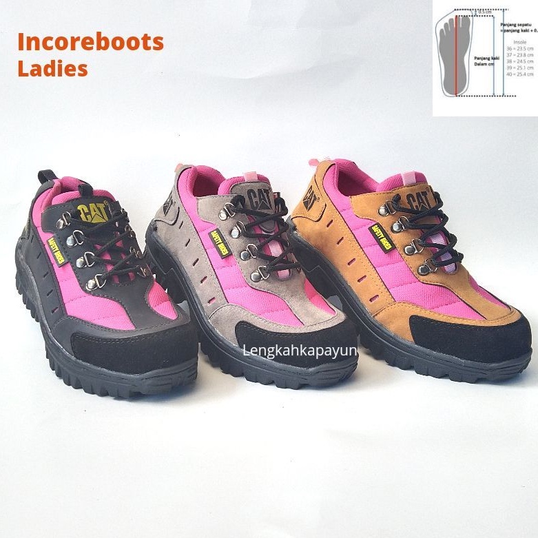 Sepatu Safety Wanita Boots Septi Ujung Besi Kerja Tali Pendek Outdoor