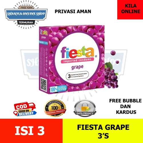 Kondom Fiesta Grape isi 3 Pcs - Kondom Rasa Anggur/FIESTA GRAPE ISI 3/KONDOM FIESTA/SUTRA/VIVO/DUREX