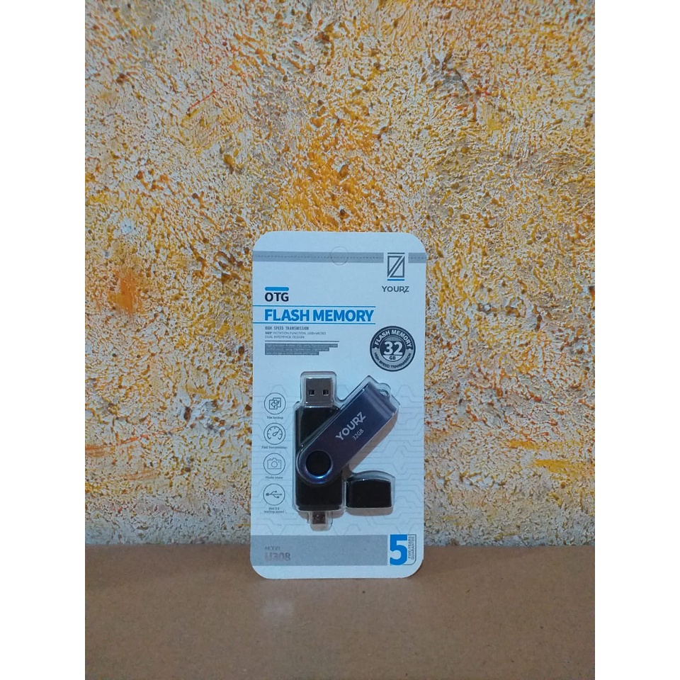 PROMO Flashdisk OTG Yourz 2GB 4gb , 8gb,16gb 32gb 128GB OTG Micro USB FLASHDISK OTG USB 3.0 reading speed High Spedd Transmission  360 Rotation function USB + Micro Dual  Interface Design
