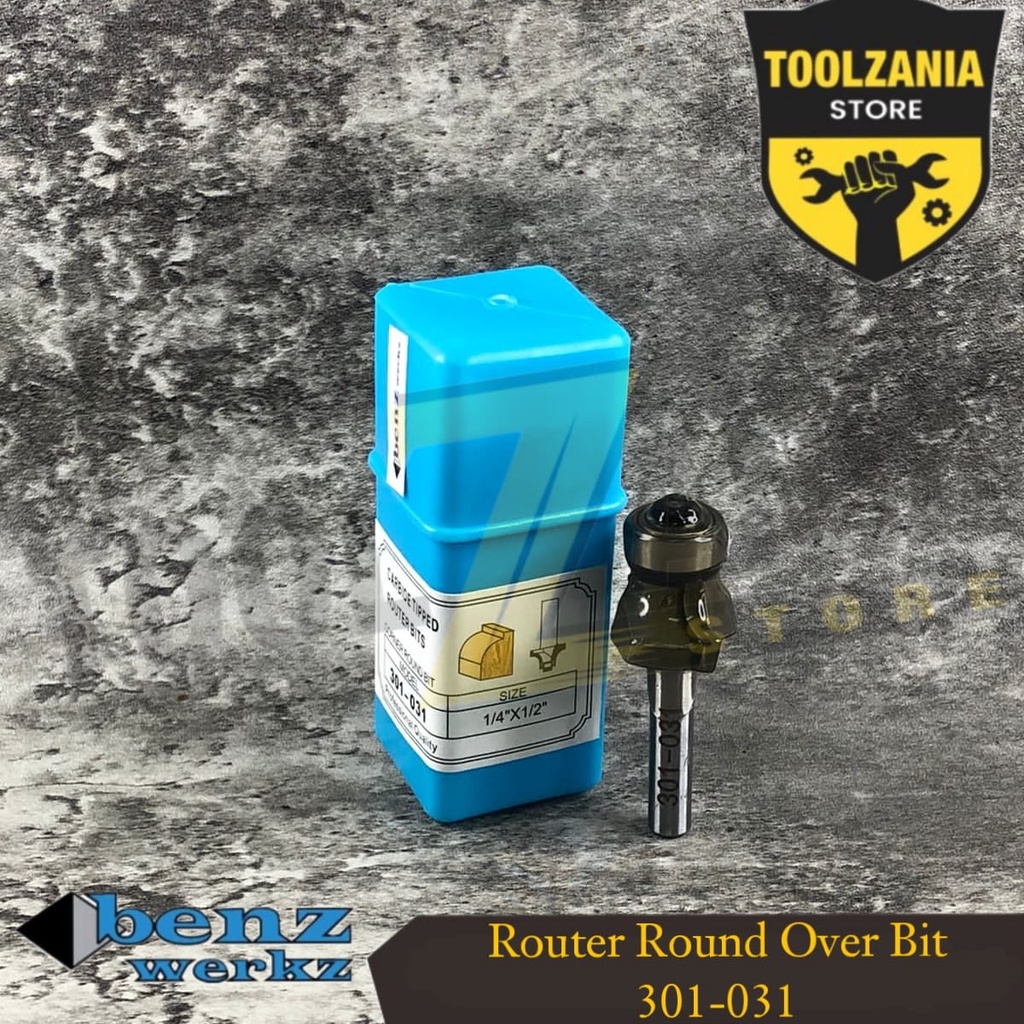 Mata profil / router round over bit 25,4 mm x 1/4" benz werkz ( 301-031 )