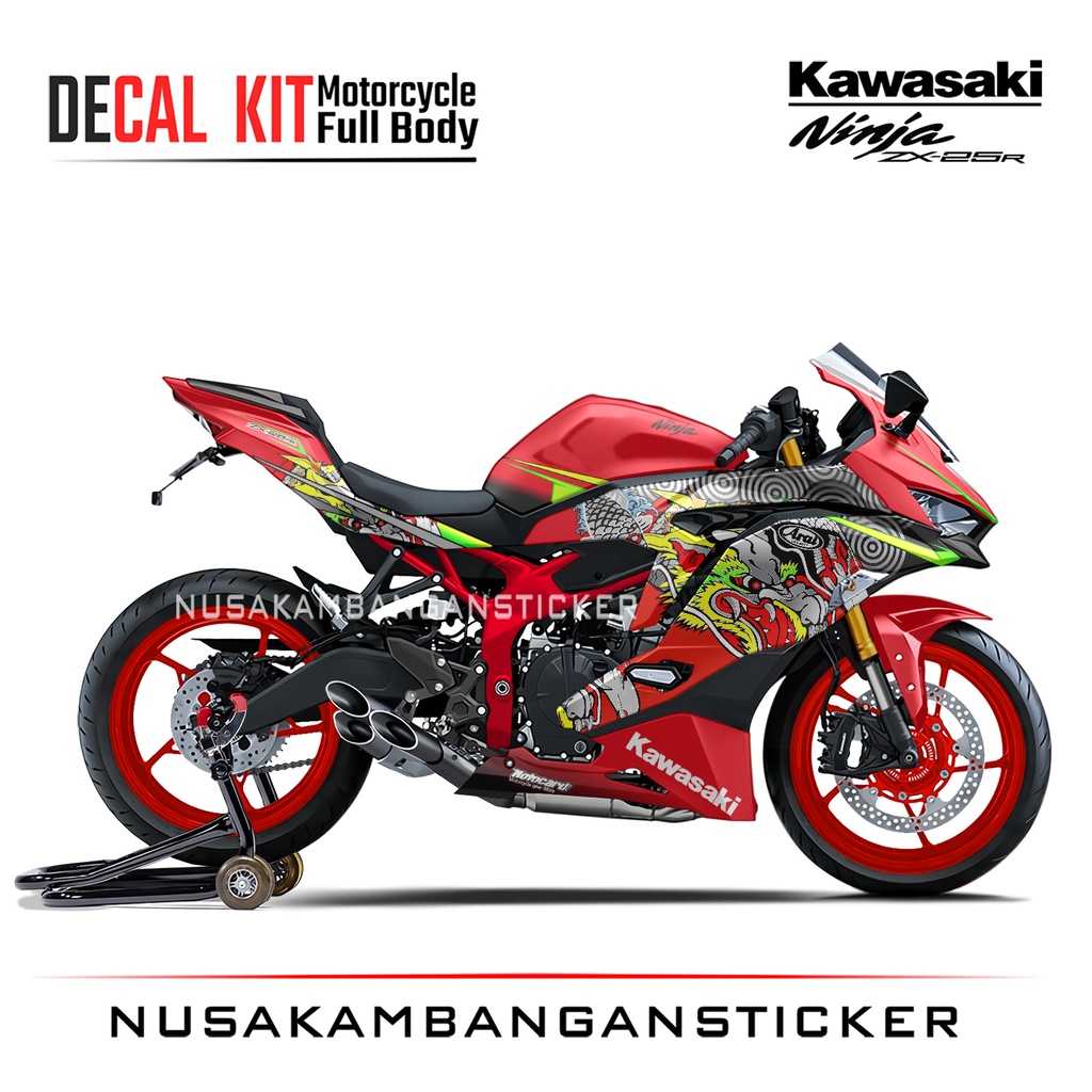Stiker Ninja ZX25R Livery RX7 Merah