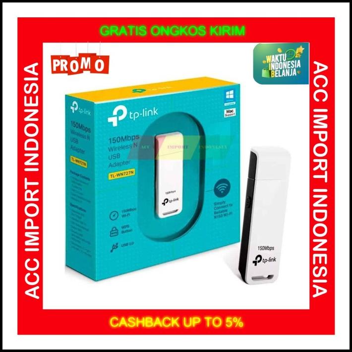 Penguat Sinyal Wifi Tp Link Wn727N 150Mbps Usb Receiver For Pc Laptop