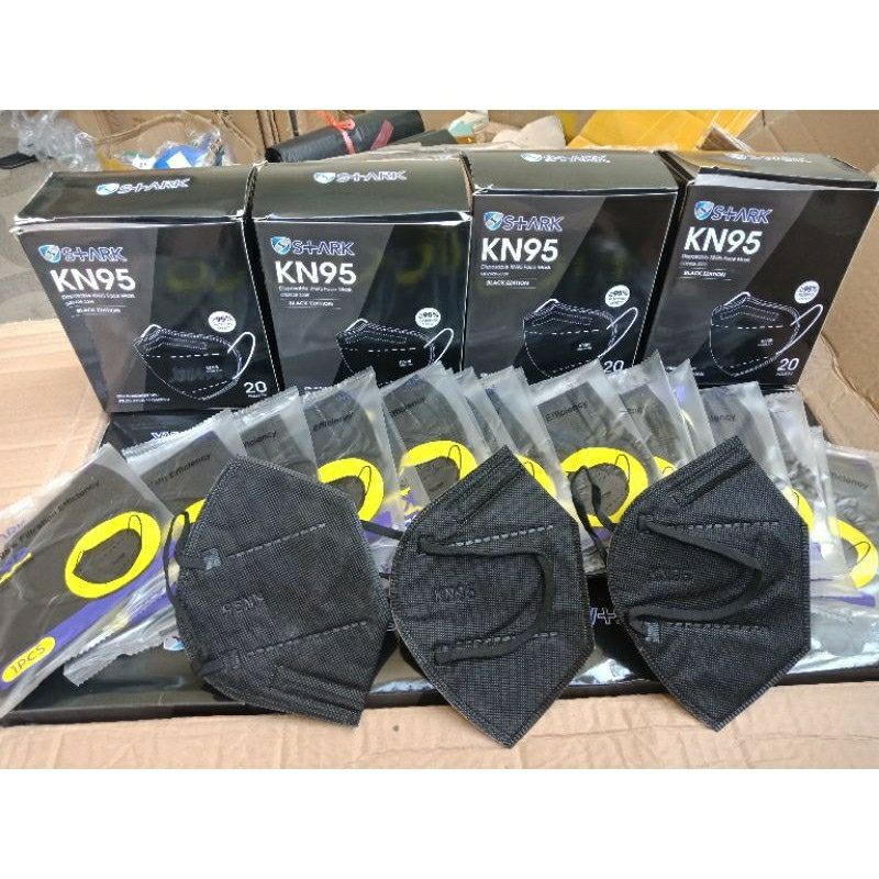 Masker Kn95 5Ply Stark Warna Hitam Ecer 1pcs