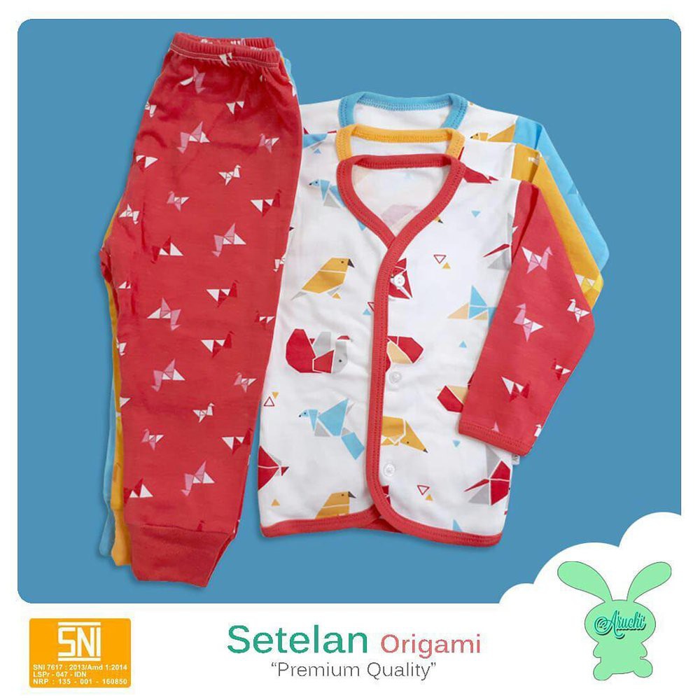 

Dijual ARUCHI Stelan Kancing Depan Tangan Panjang Motif ORIGAMI New Born Murah