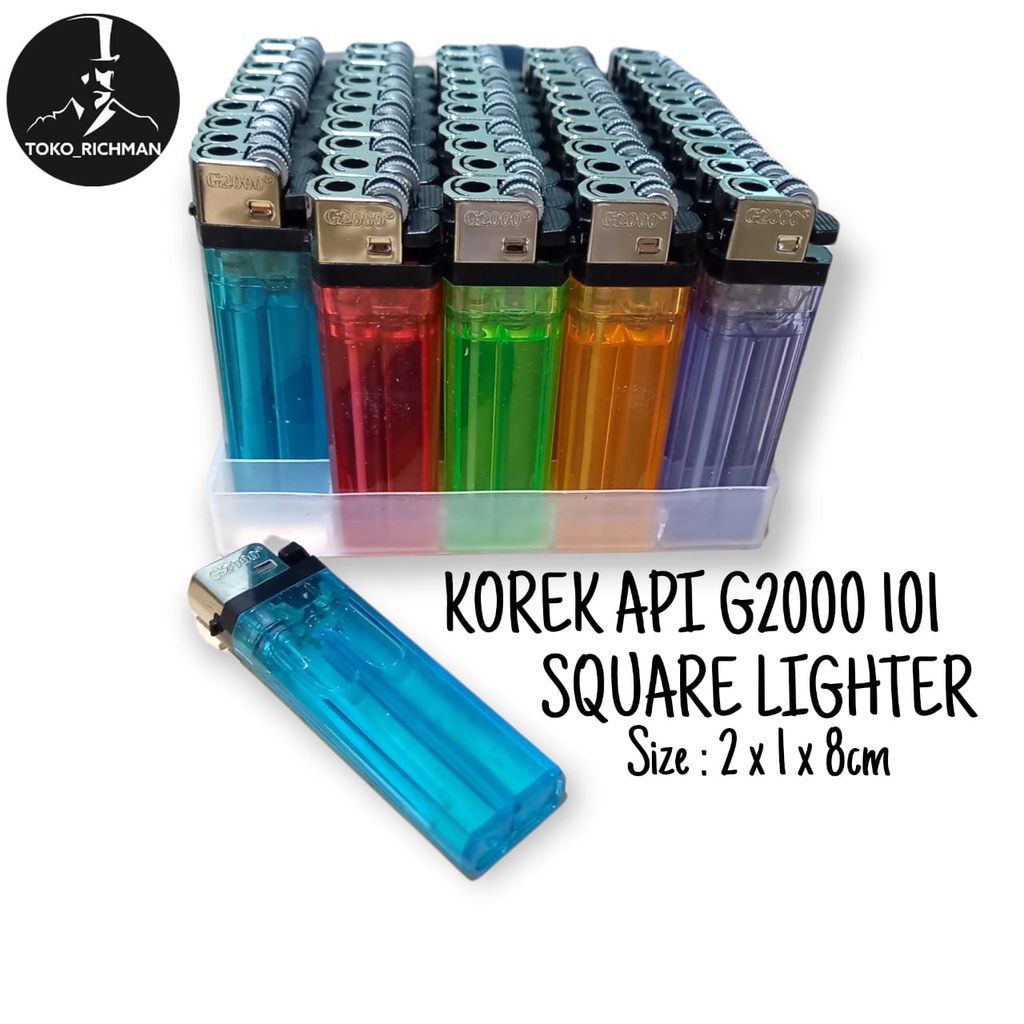 G2000 101 Korek Api Gas Square Lighter Setelan Gas