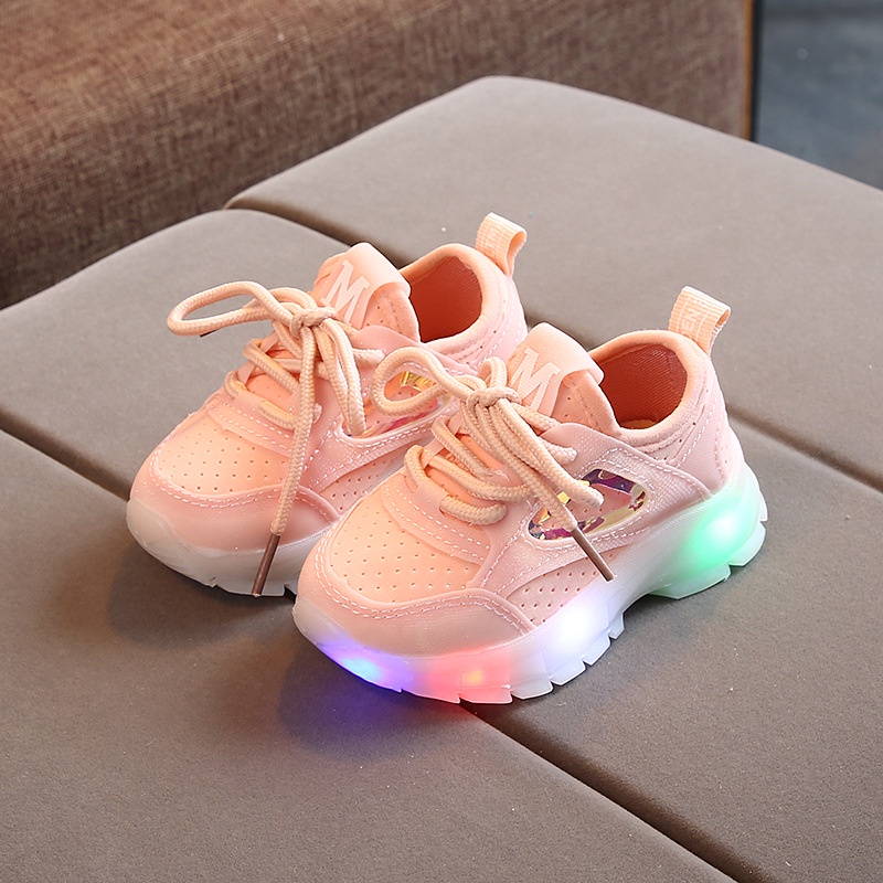 CHUBBI 6 Sepatu Sneaker Anak Laki Perempuan Lampu LED Import