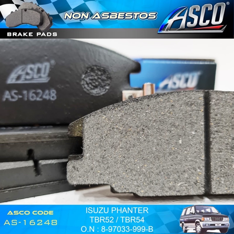 Brake Pad Depan Set Isuzu Panther TBR52 &amp; TBR54/1 ASCO Part No : AS-16248