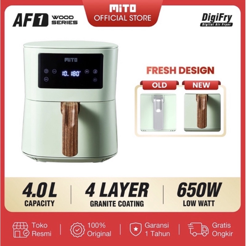 [ Mito ]DigiFry / Digital Air fryer / Airfryer Mito AF1 V2( Penggorengan Tanpa Minyak ) kapasitas 4 Liter - Low Watt