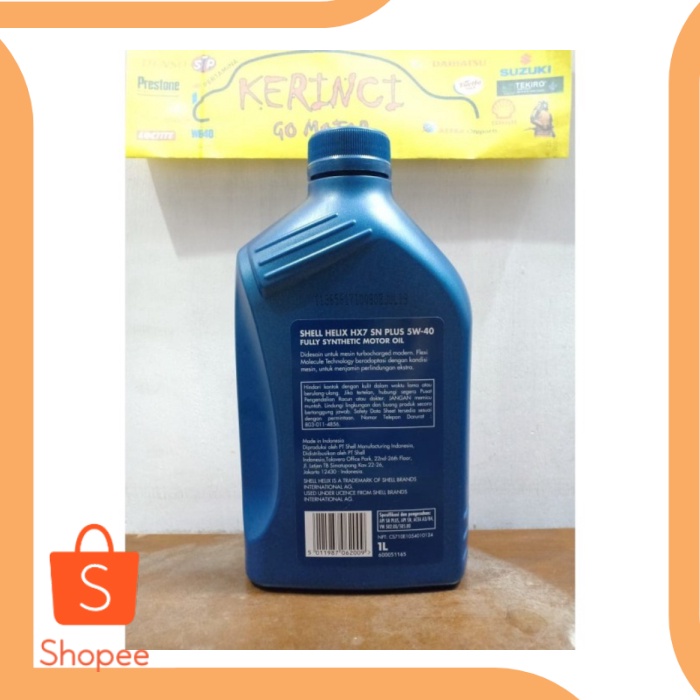 OLI SHELL HELIX HX7 PLUS 5W-40 1L - OLI SHELL HELIX HX7 5W-40 1LITER