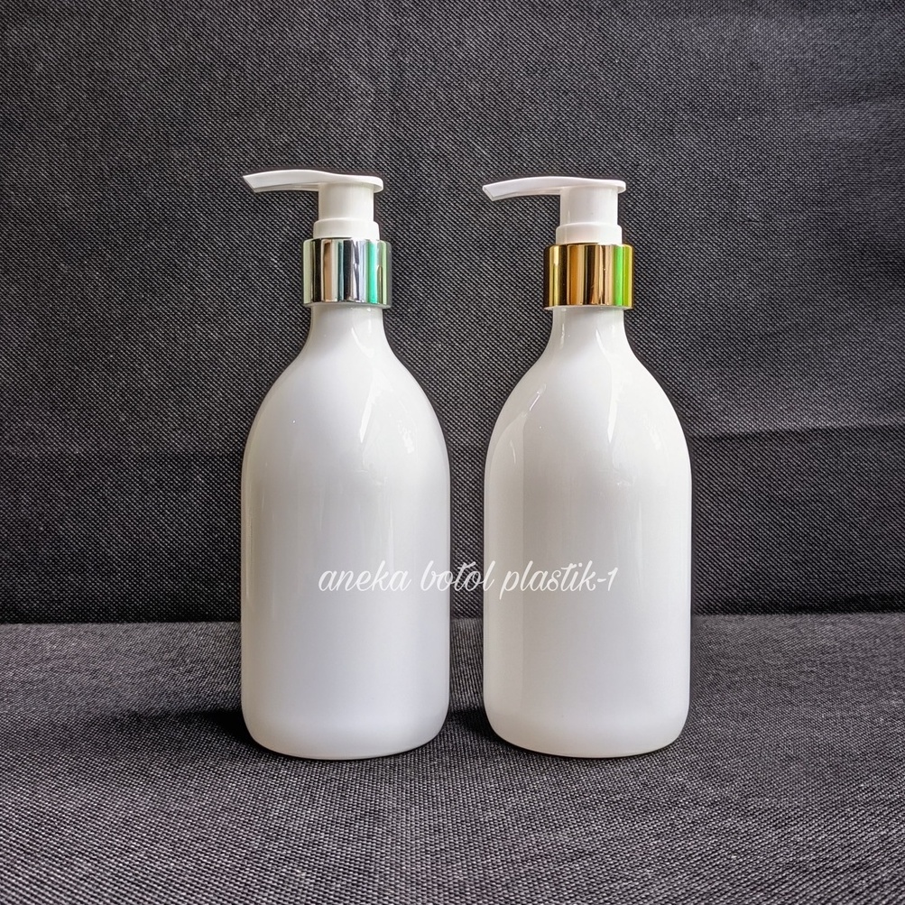 Botol Sabun Cair Pump 300ml Putih Scarlet Pet Tebal / Botol Pump 300ml Putih Pump Lotion Gold Silver