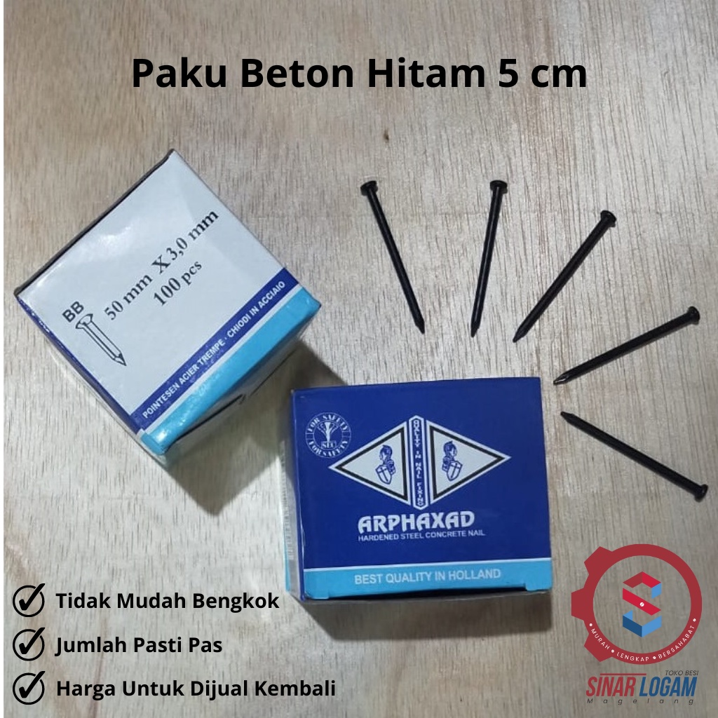 PAKU BETON 5 CM PAKU TEMBOK 5 CM PAKU BETON HITAM 5 CM 1 DUS 100 PCS
