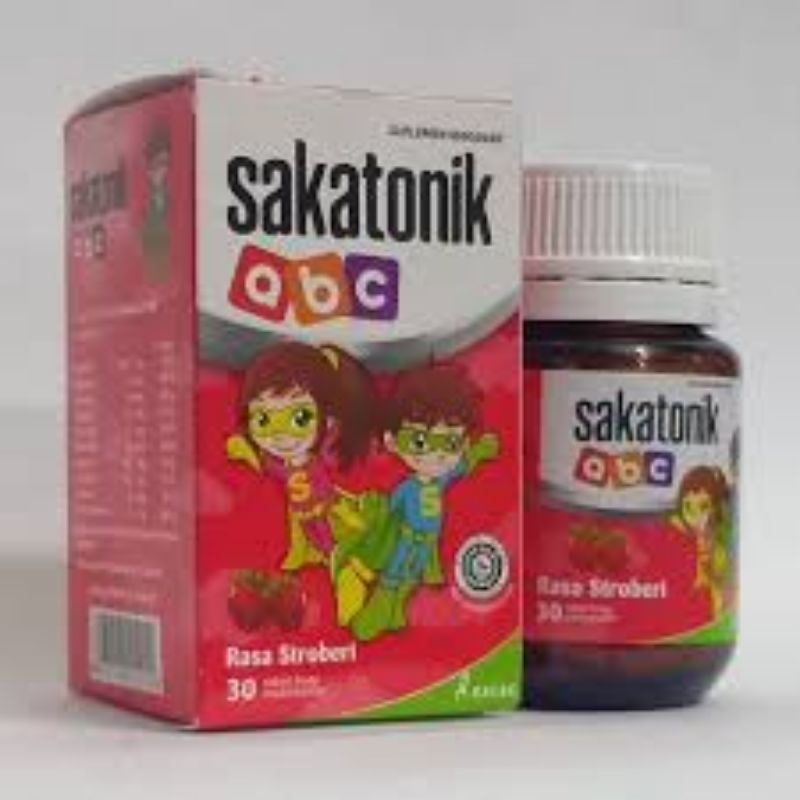 SAKATONIK ABC RASA STRAWBERRY/TUTTI FRUTTI ISI 30 TABLET HISAP