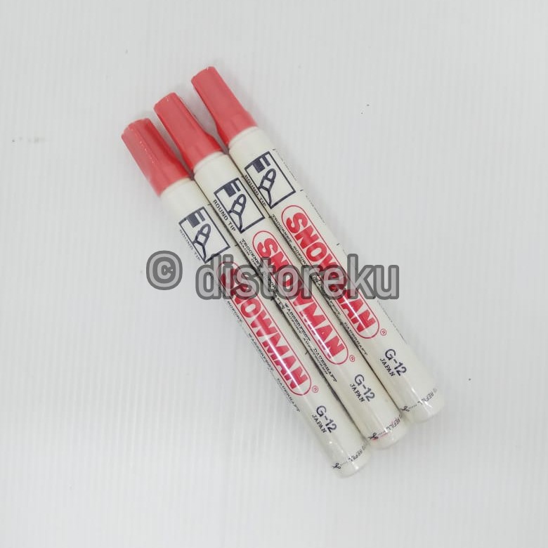 1pcs spidol permanent ink snowman marker permanen No. G-12 merah / red