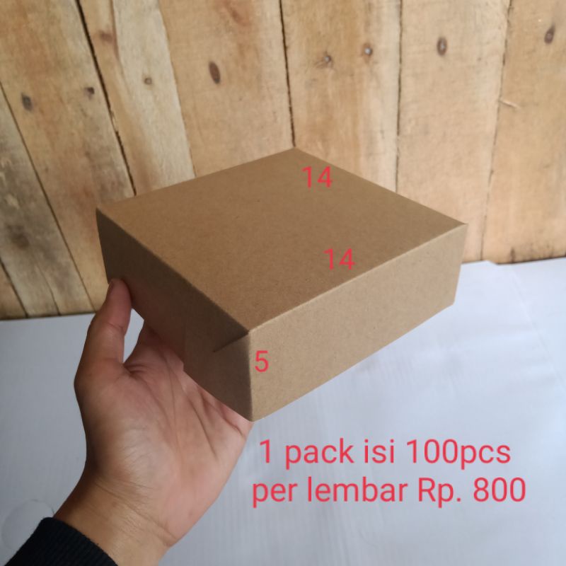 

Kraft box 14x14x5 cm plus Laminasi (isi 100pcs)
