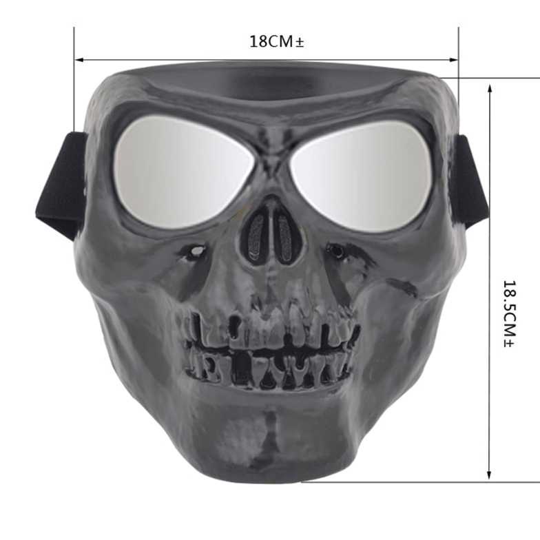 HEONYIRRY Masker Motor Airsoft Gun Full Face Skull Ghost Raider MT009-Hitam