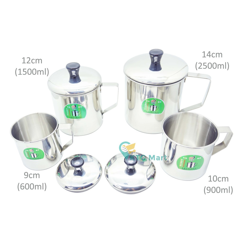 KTCmart - Mug Air Minum TUTUP  Stainless Steel TEBAL/ Gelas Stainless Steel