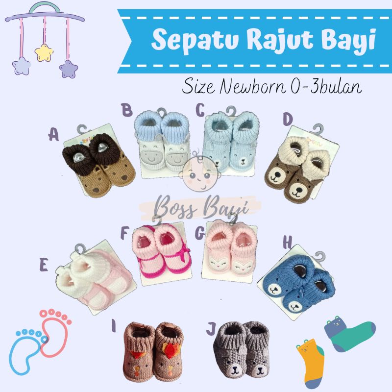 CATELL LOVE - Kaos Kaki / Sepatu Rajut Bayi Newborn 0-3bulan