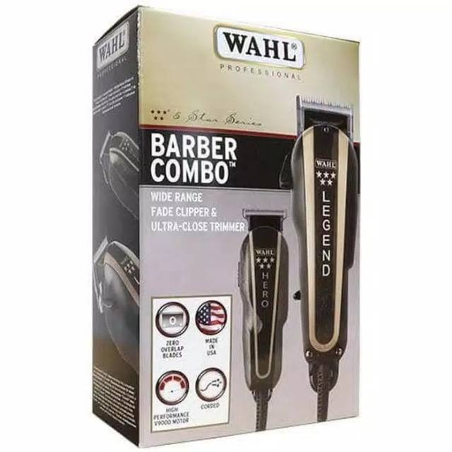 WAHL BARBER COMBO 5 STAR SERIES WAHL LEGEND + WAHL HERO ORIGINAL USA GARANSI RESMI 
Mesin CUKUR