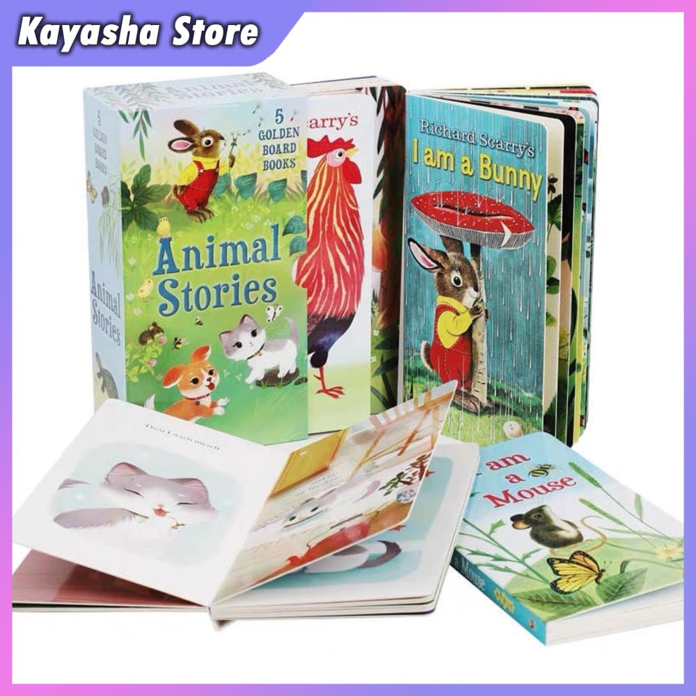 KYS RICHARD SCARRY ANIMAL STORIES BOARD BOOK SET BUKU IMPORT ANAK