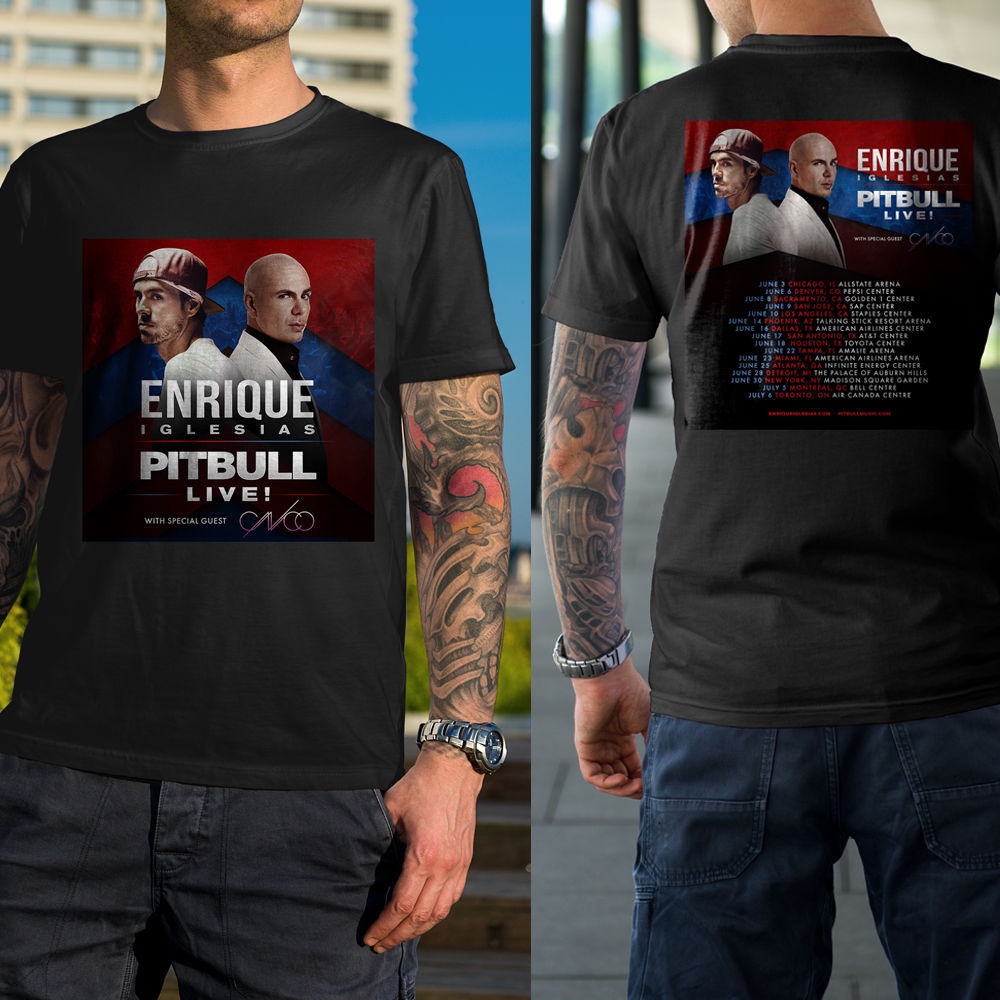 Kaos 2 Sisi Tshirt Enrique Iglesias & Pitbull Live Tour Dates 2017