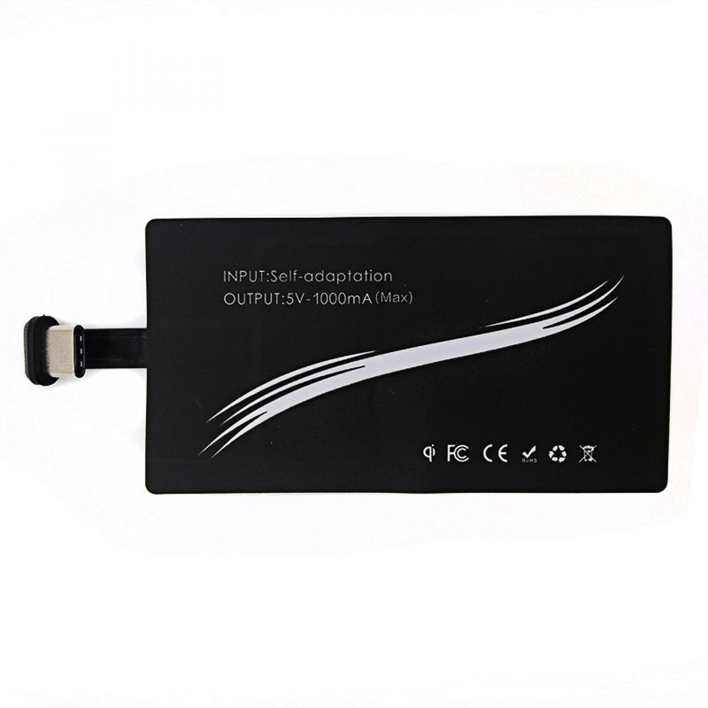 Qi Wireless Charging Receiver USB Type-C for Smartphone - P9-Type C USB-Hitam