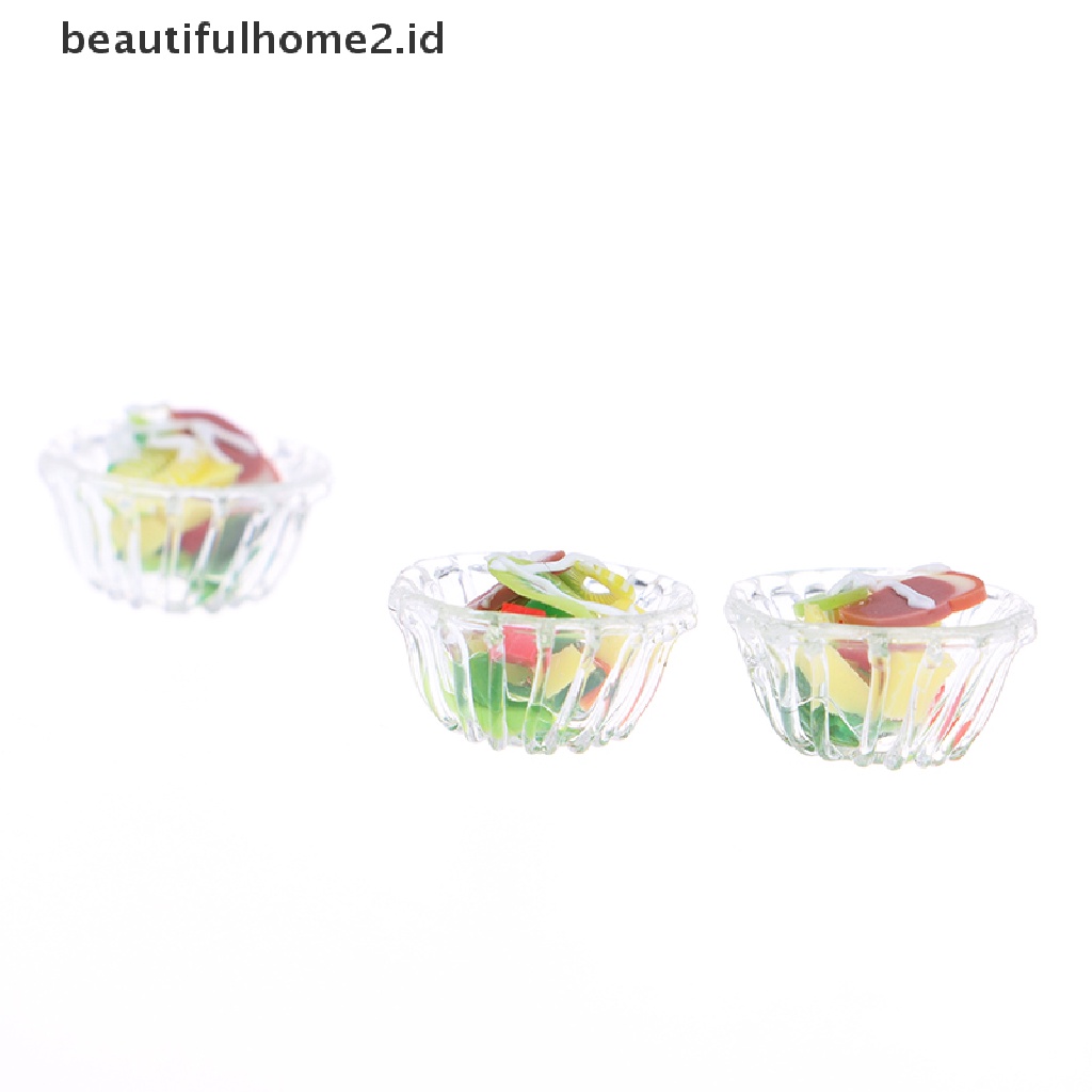 (beautifulhome2.id) Mainan Miniatur Sayuran Salad Skala 1: 12 Untuk Aksesoris Dapur Rumah Boneka