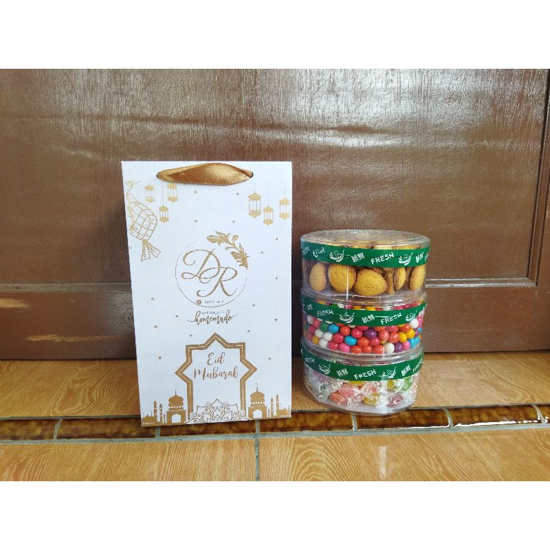 SPESIAL PAPERBAG WADAH TOPLES kuker 500 gram, PXLXT 15X15X24.muat 3 toples .FREE DESAIN