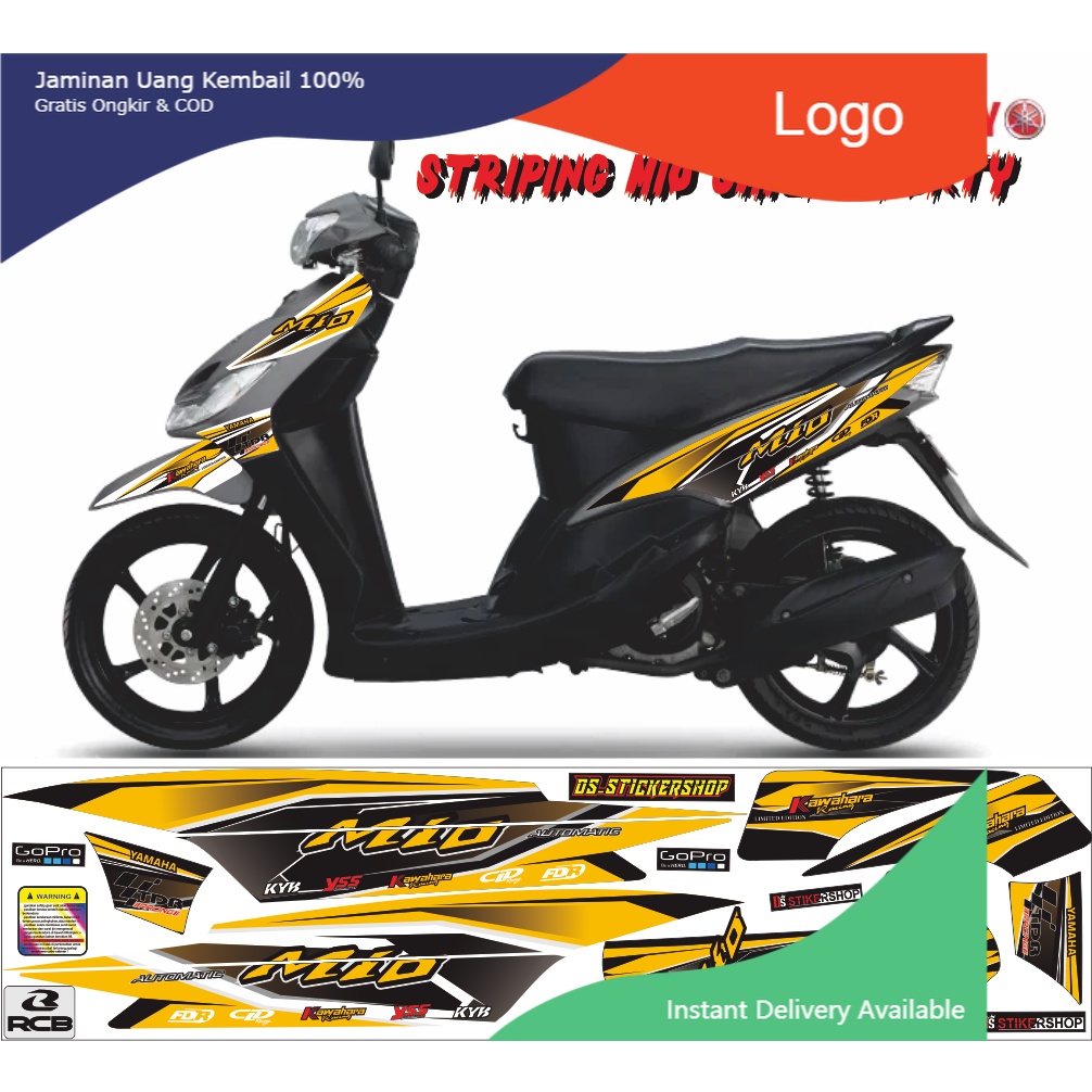 cod striping motr striping motor mio sporty thailand  kuning striping variasi