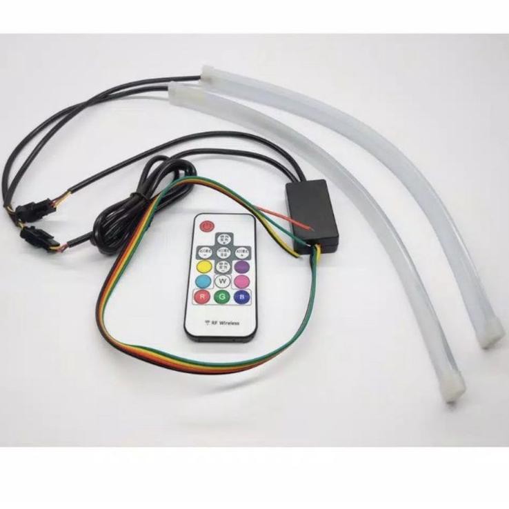(WO)★ lampu alis rgb drl flexibel slim rgb remote rubah warna 30cm 45cm nmax pcx mobil lexi adv semu